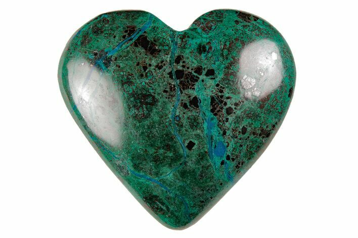 Polished Malachite & Chrysocolla Heart - Peru #210988